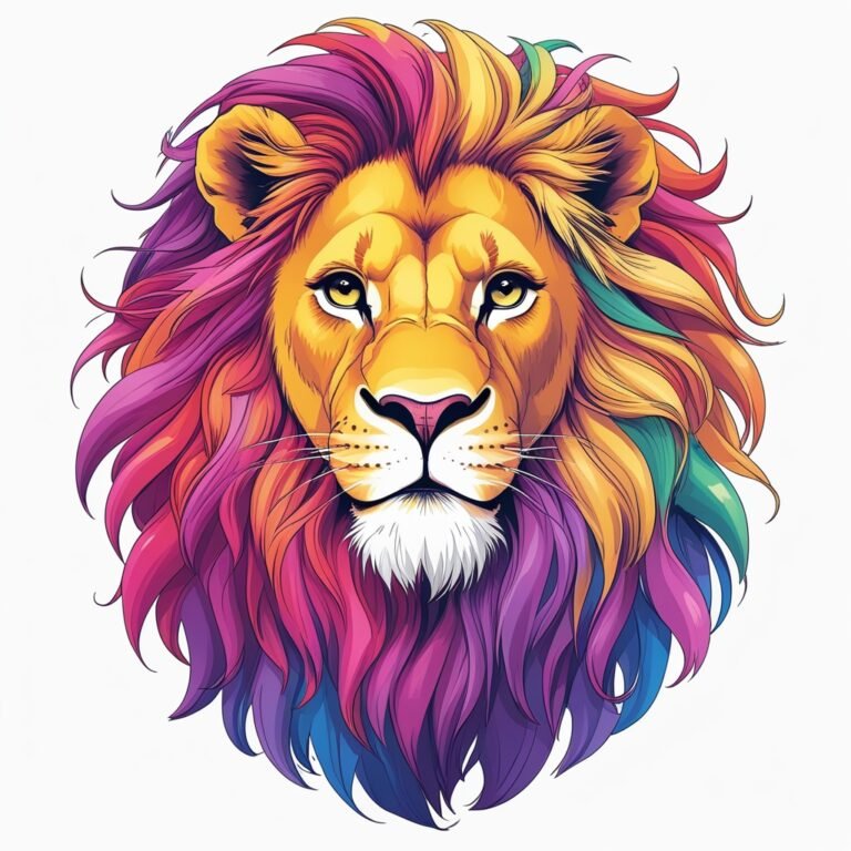 Free Lion Coloring Page featuring playful lion, vibrant printable sheet for kids coloring fun and learning