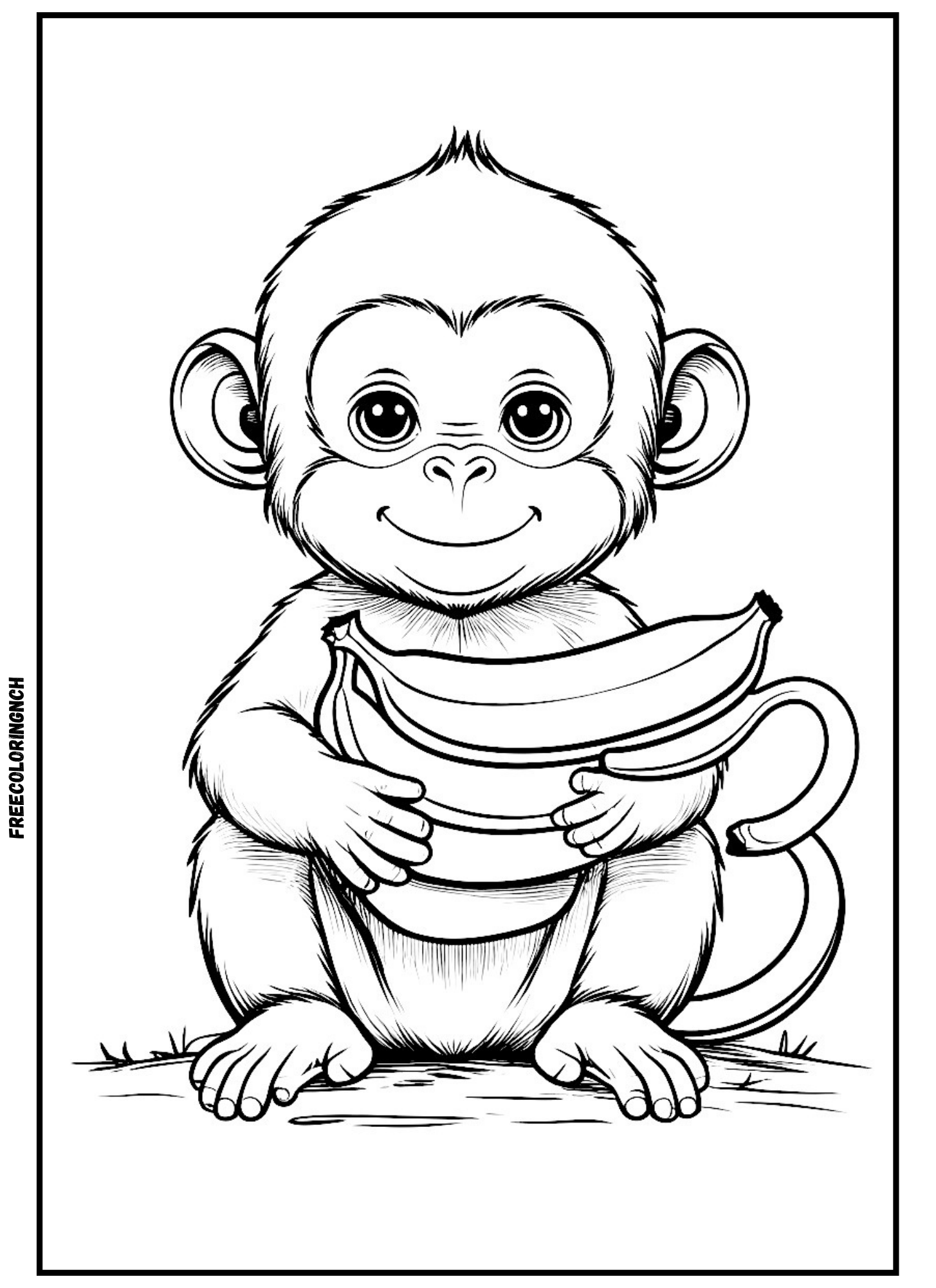 home Realistic Zoo Coloring Pages Baby Monkey Printable