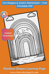 Shapes and Colors Worksheets PDF – Rainbow Shapes Coloring Page