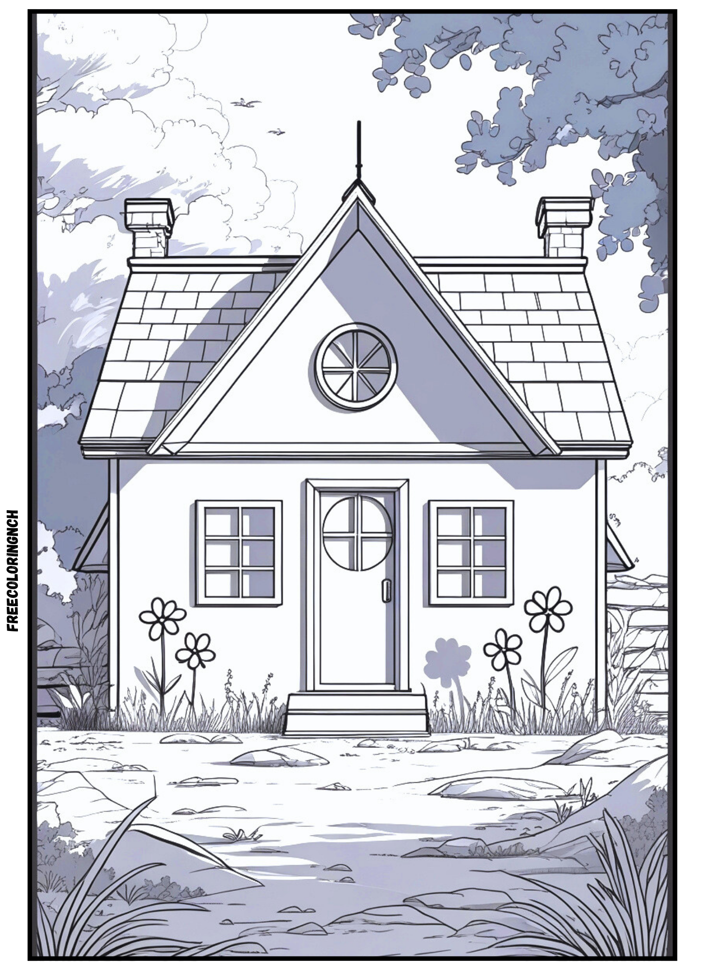 home Free printable shape house shapes and colors worksheets PDF