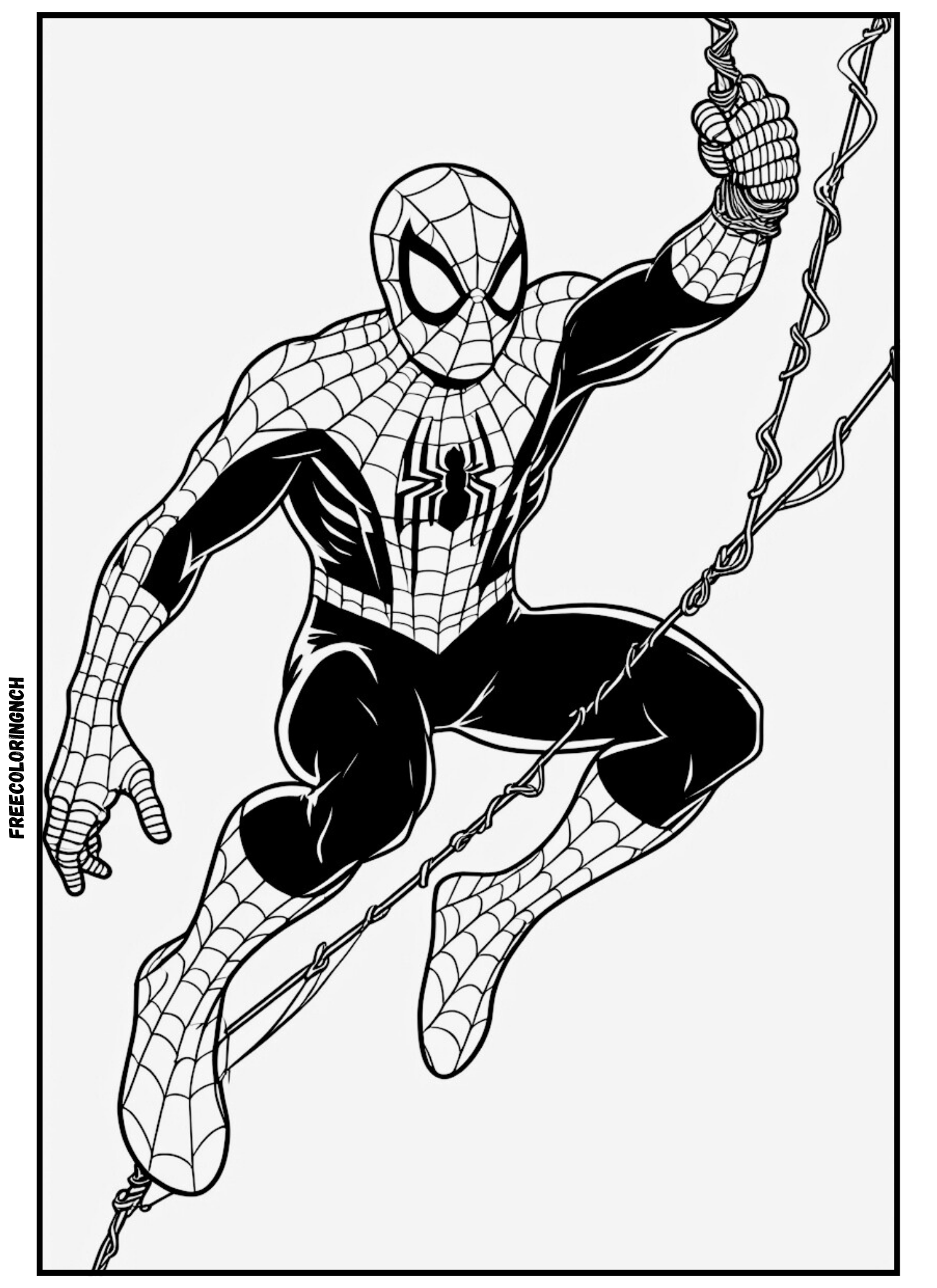 home Free printable spider-man coloring page swinging