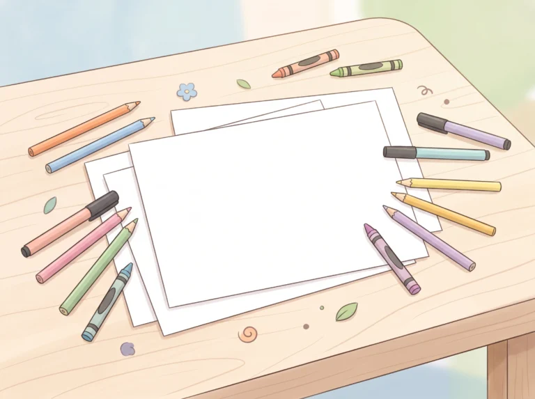 Free printable coloring pages for kids with blank sheets and colorful pens
