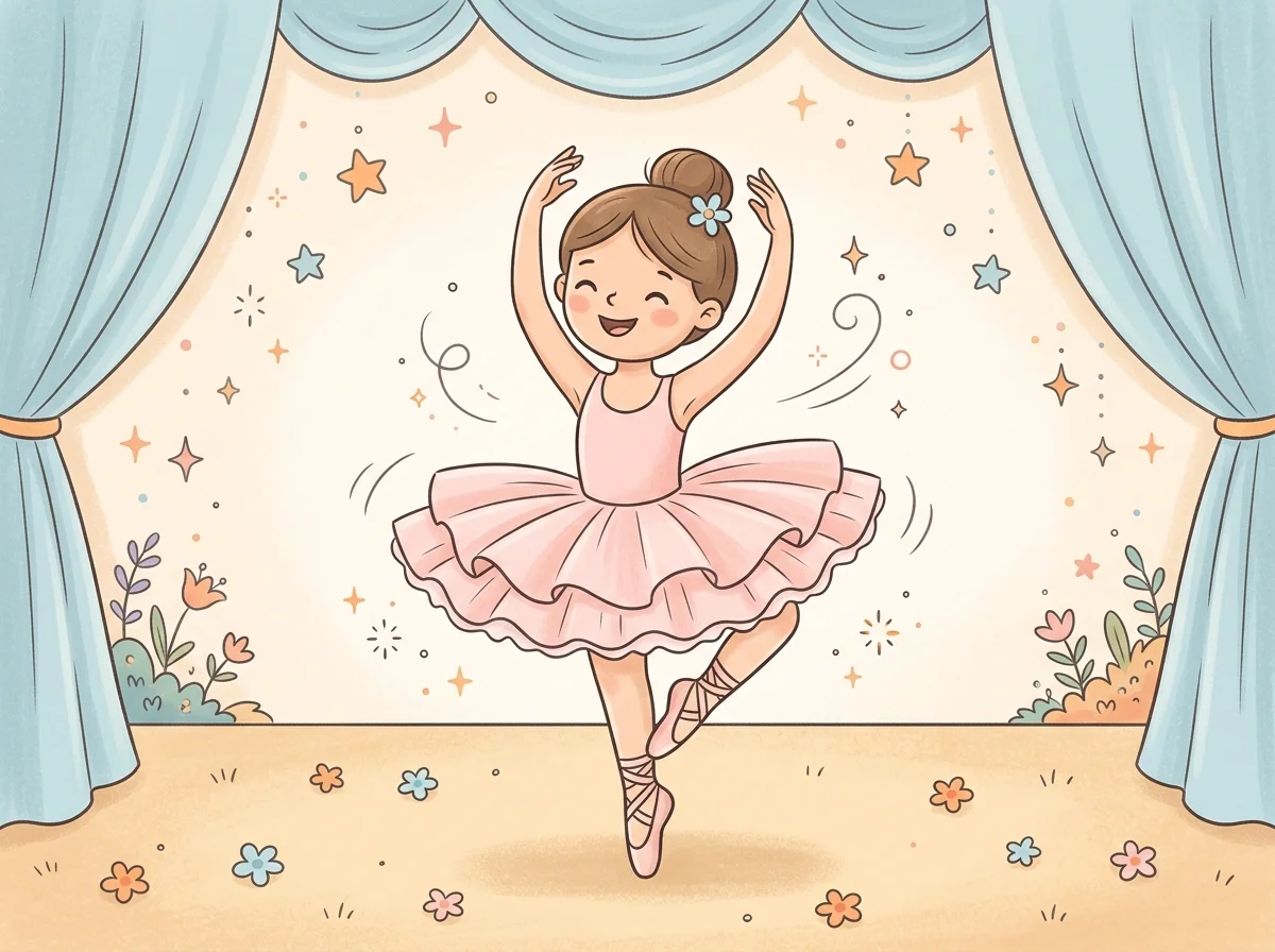 Little ballerina in a pink tutu twirling, printable ballerina coloring pages