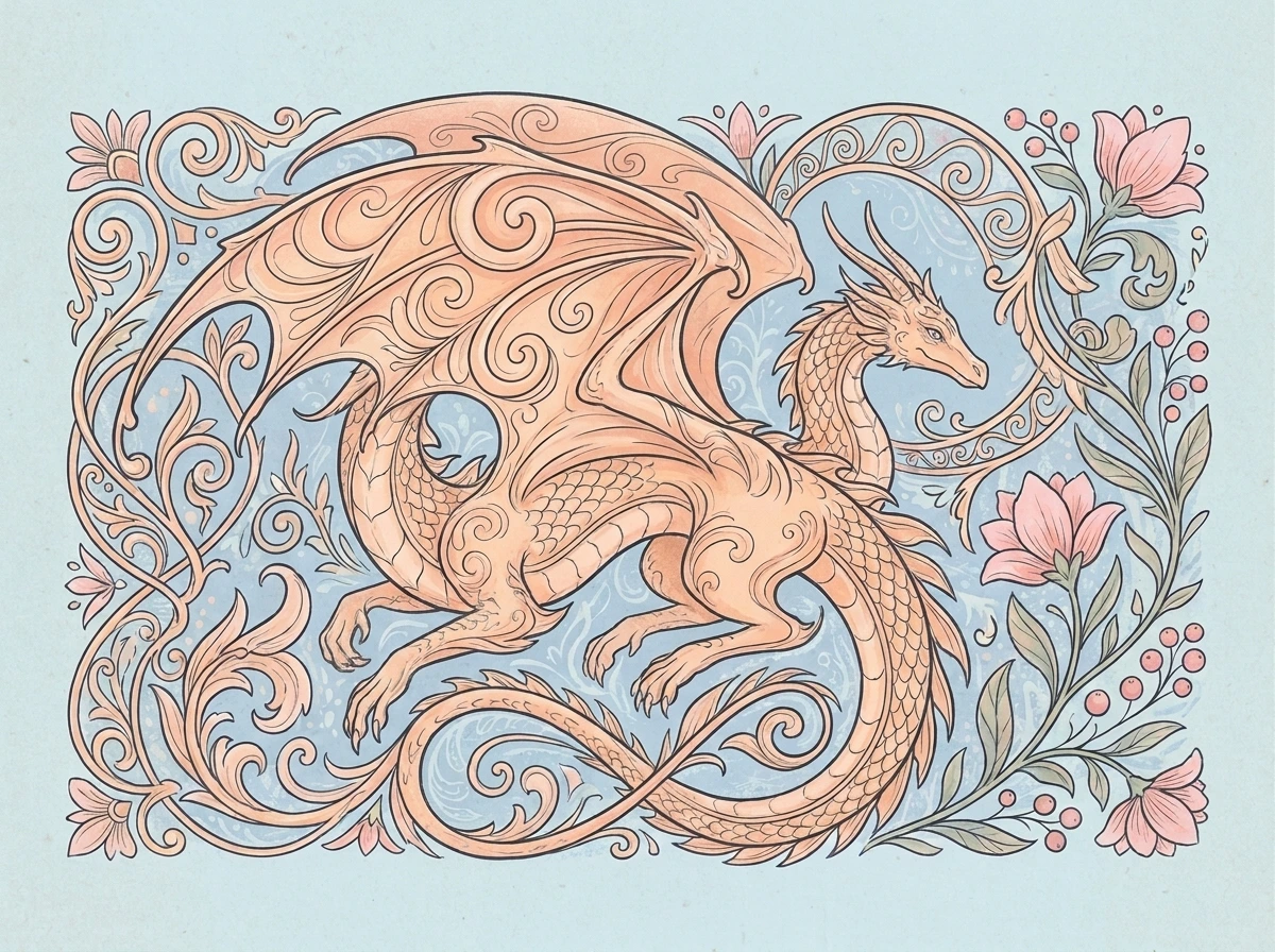 dragon coloring page: card for adult coloring pages of dragons