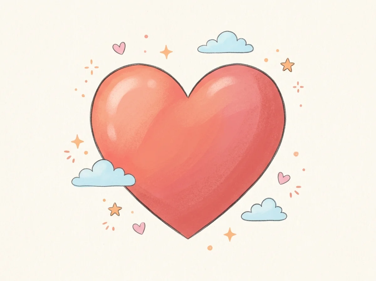 fantasy coloring pages for kids: heart shape color page card