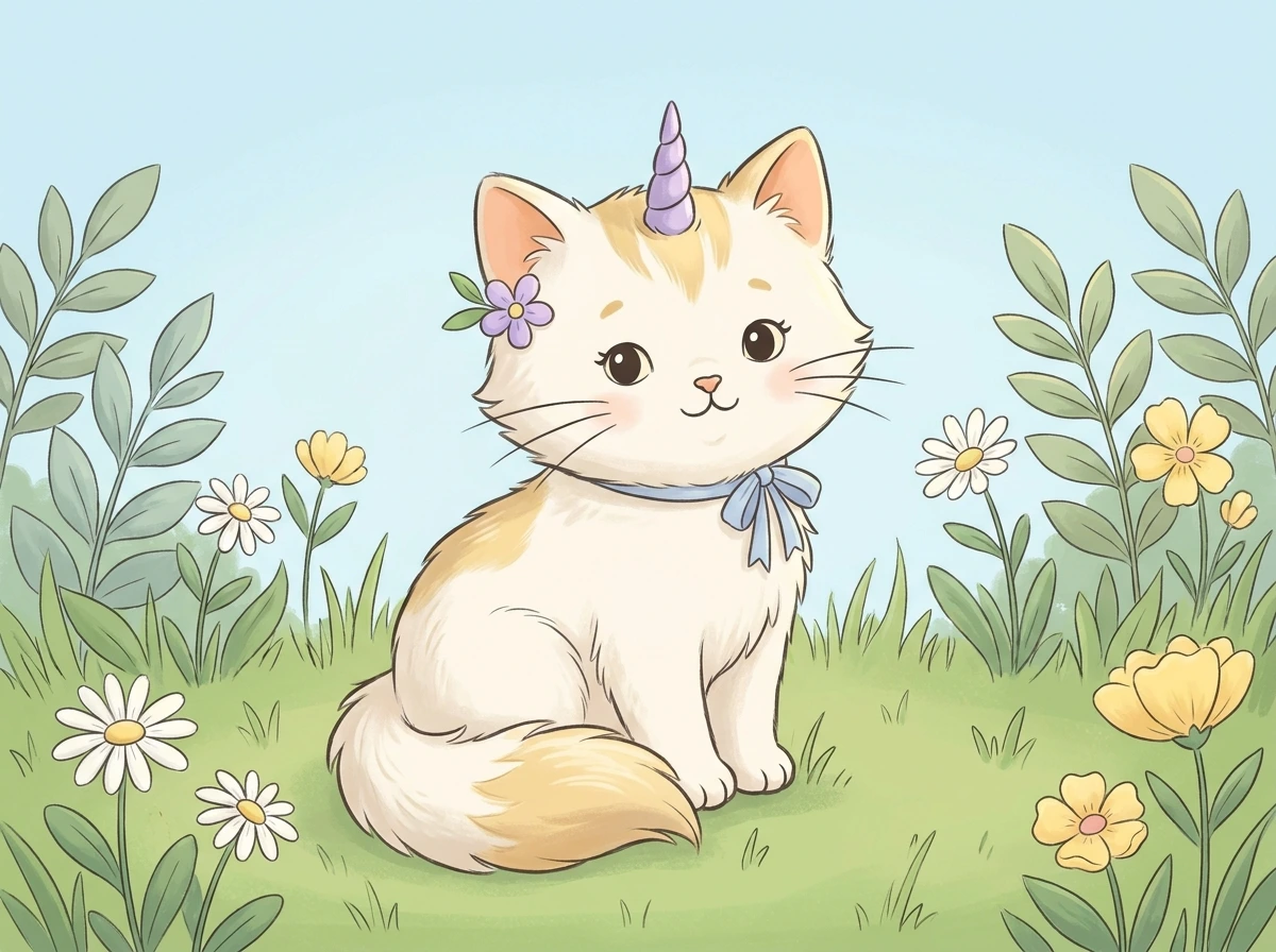 unicorn coloring page: unicorn cat coloring pages card