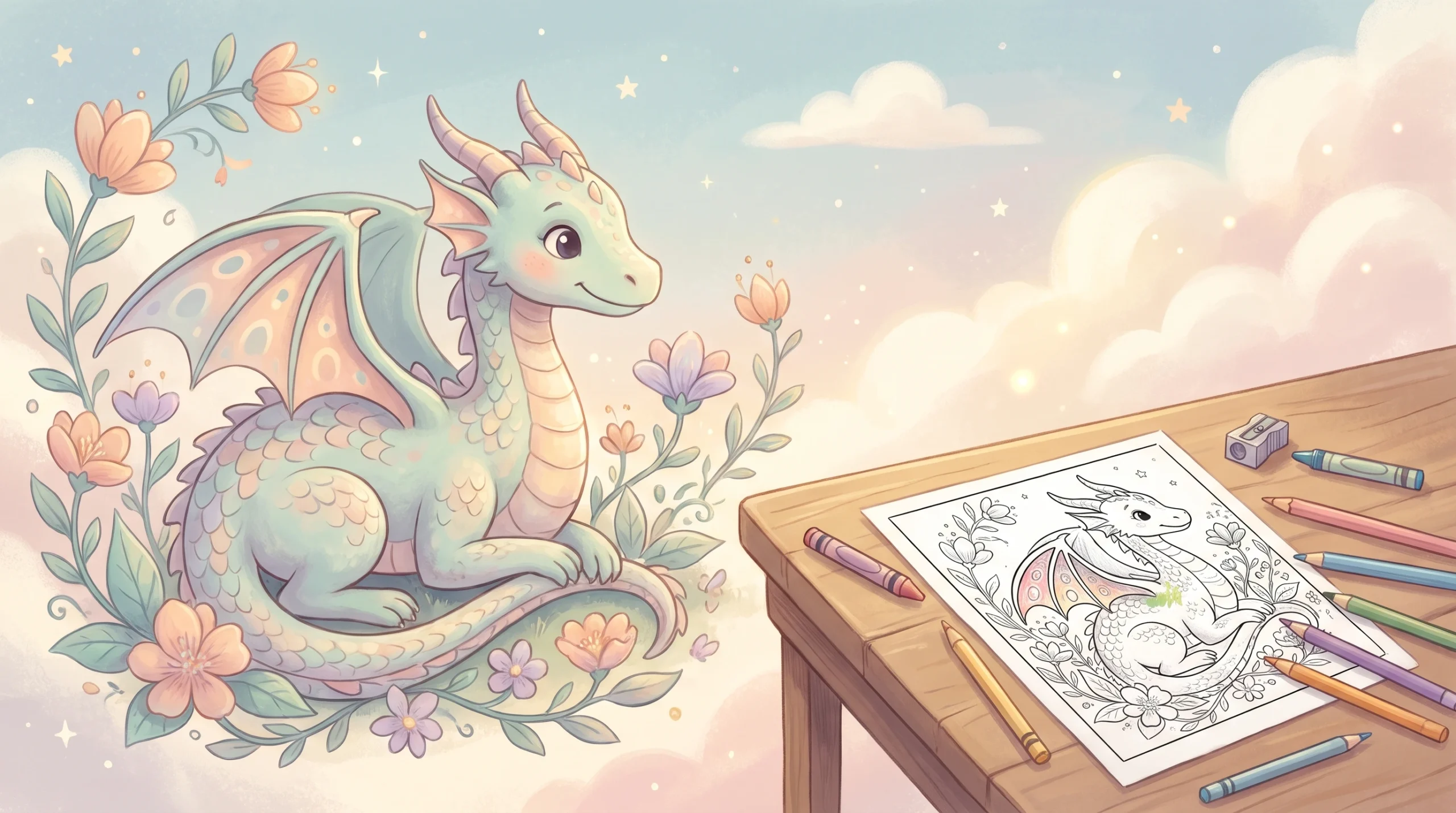 dragon coloring page - free printable coloring pages